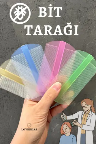 Bit Tarağı - En İnce Aralıklı Bit Tarak - Sağlam Plastik - Karışık - 3