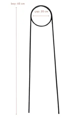 65 cm. Metal Bitki Desteği Siyah Kancalı İğne Model Sarmaşık Büyük Yapraklı Bitkiler İçin-siyah - PLOT PLANT LOVERS OF TURKEY (1)