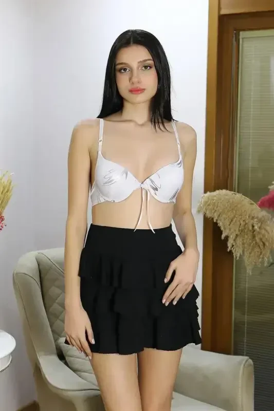 Бюстгальтер Akbeniz Kadın с поддержкой, с рисунком, с косточками 4920, белый. - 4