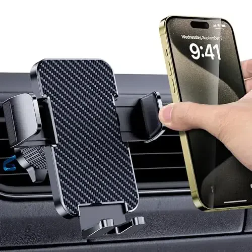 Car Phone Holder for Your Car [Thick Case Friendly] Automobile Accessories Air Vent 360 Degree Rotation [Super Stable] Dashboard Cell Phone Holder Fit for iPhone Android Smartphone - 1