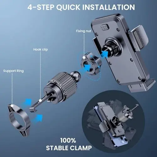 BIVGAZA Avtomobilingiz uchun telefon ushlagichi [Qalin g'ilofga mos] Avtomobil aksessuarlari Havo chiqarish joyi 360 daraja aylanish [Super barqaror] Asboblar paneli iPhone Android smartfon uchun telefon ushlagichi - 4