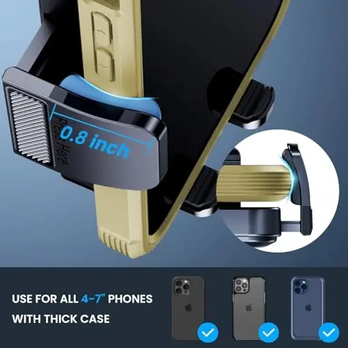 BIVGAZA Avtomobilingiz uchun telefon ushlagichi [Qalin g'ilofga mos] Avtomobil aksessuarlari Havo chiqarish joyi 360 daraja aylanish [Super barqaror] Asboblar paneli iPhone Android smartfon uchun telefon ushlagichi - 5