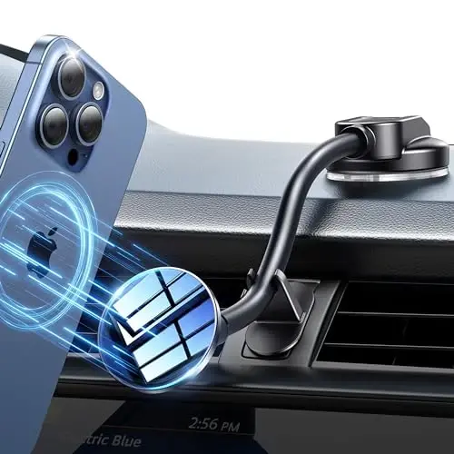 BIVGAZA for Magsafe Car Mount [Strong Magnets & Anti-Shake] Magnetic Phone Holder for Car 18CM Long Arm Universal Dashboard Car Mount for iPhone 15 14 13 12 Pro Max Plus Mag-Safe Case & All Phones - 1