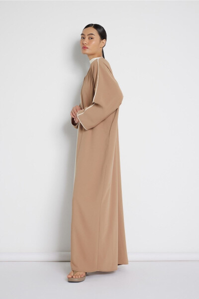 Biye Detaylı Abaya Camel - 8