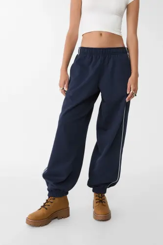 Biyeli jogger pantolon-Lacivert - STRADIVARIUS (1)