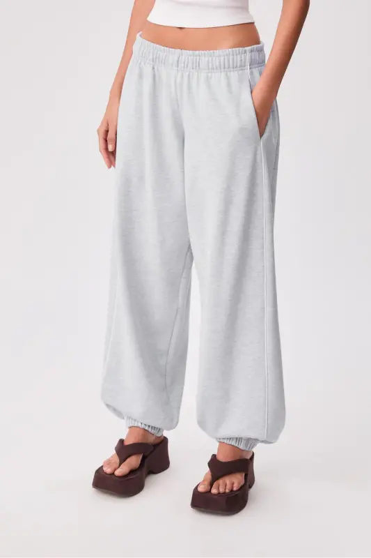 Biyeli jogger shim - Ochiq kulrang - 6