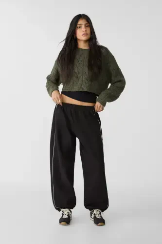 Biyeli jogger shim - Qora - 1