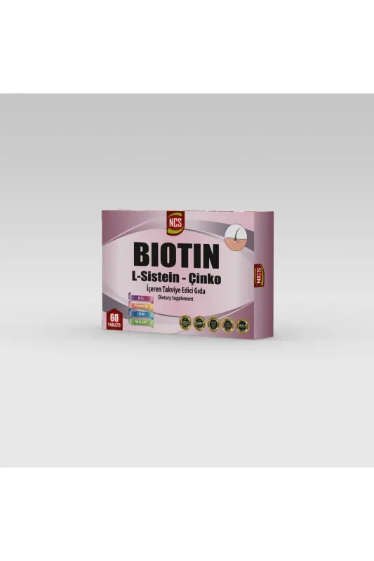 Biotin Folic Acid 60 Tablet L-sistein Metiyonin 2500 Mcg Çinko Vitamin B12 - 7