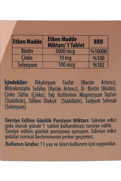 Biotin 5000 Mcg ( Saç, Tırnak Vitamini)- 60 Tablet - PHYTODEF (1)