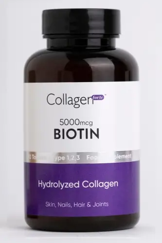 Saç Vitamini, Cilt & Tırnak, Biotin 5000mcg & Kolajen 1500mg X 90 Tablet - 1