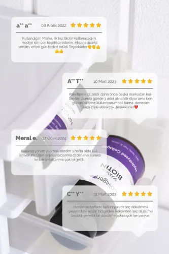 Saç Vitamini, Cilt & Tırnak, Biotin 5000mcg & Kolajen 1500mg X 90 Tablet - 3