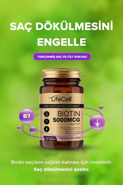 Biotin 5000 Mcg - Saç Ve Tırnak Vitamini Gıda Takviyesi - 4