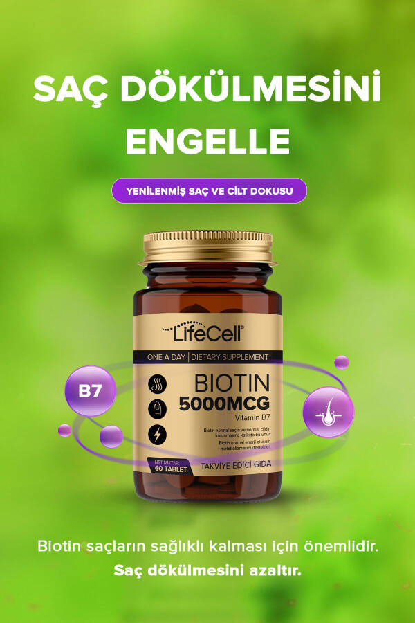 Biotin 5000 Mcg - Saç Ve Tırnak Vitamini Gıda Takviyesi - 4