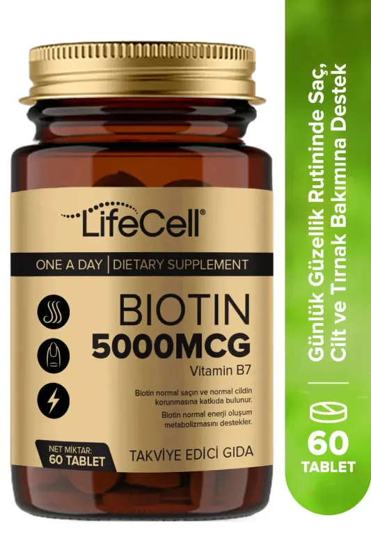 Biyotim 5000 Mcg - Saç ve Tırnak Vitamini Gıda Takviyesi - LIFECELL