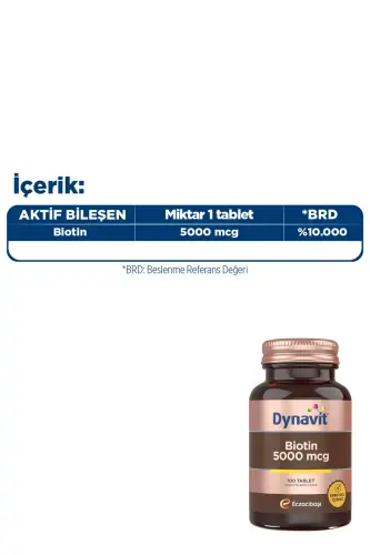 Biotin 5000 mcg 100 Tablet - Saç & Cilt - DYNAVIT (1)