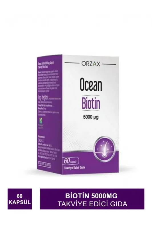 Biotin 5000mg 60 Kapsül Takviye Edici Gıda - OCEAN