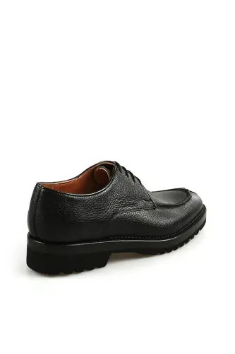 Black 100% Leather Eva Sole Oxford Casual Shoe - 3