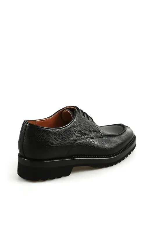Black 100% Leather Eva Sole Oxford Casual Shoe - 3