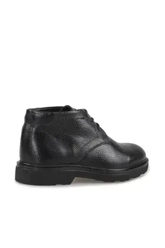Black 100% Leather Lace-up Boots - Modazone (1)