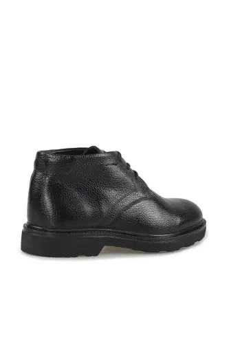 Black 100% Leather Lace-up Boots - 2