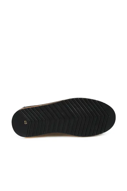 Black %100 Leather Lace-up Eva Sole Casual Shoe - 4