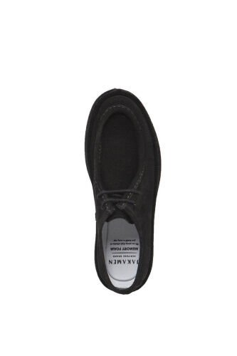 Black 100% Leather Laced Casual Suede Shoes - 5