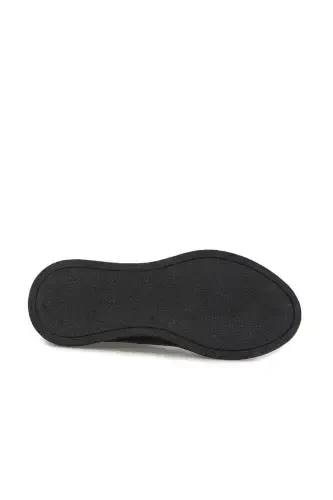 Black 100% Leather Stitched Sole Sneaker Shoes - 4