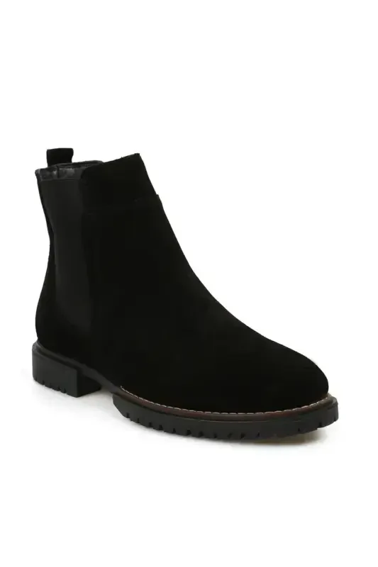 Black 100% Leather Thermo Base Suede Chelsea Boots - 2