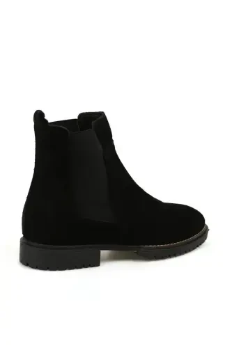Black 100% Leather Thermo Sole Suede Chelsea Boot - 3