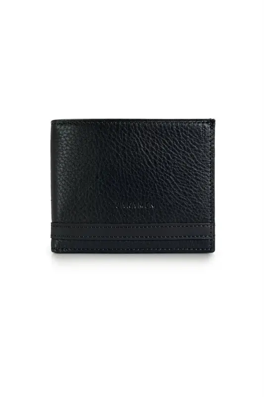 Black 100% Leather Wallet - JAKAMEN