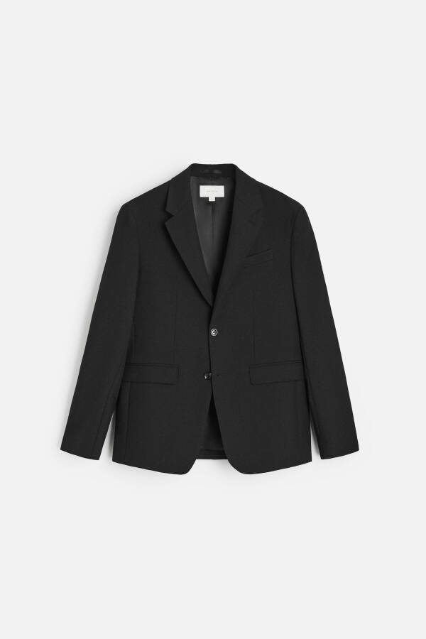 Black 100% Wool Blazer - 18