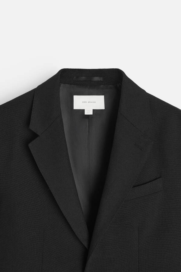 Black 100% Wool Blazer - 20