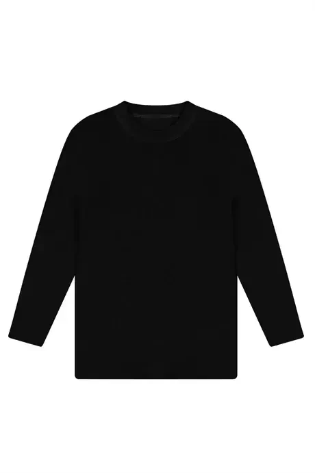 Black 2-Pack Boys Long Sleeve T-shirt 100% Cotton Knit - 2