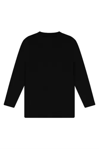 Black 2-Pack Boys Long Sleeve T-shirt 100% Cotton Knit - 4