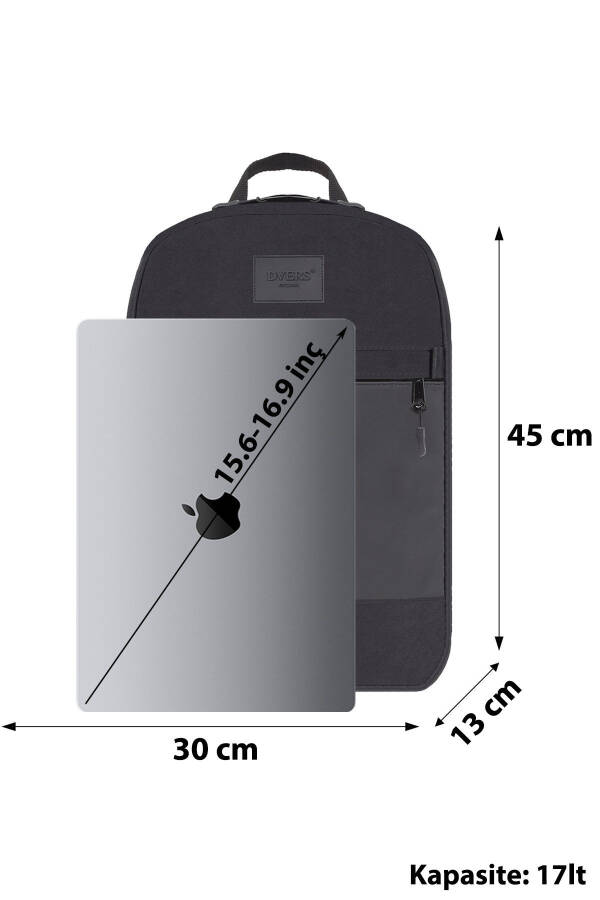 Black 3 Compartment 15.6-16.1-16.9 Inch Compatible Waterproof Laptop Notebook Backpack - 5