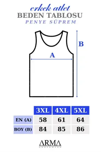 Black 3-Pack Men's Big & Tall Athletic Undershirts 100% Cotton - BÜYÜKBEDENIZ (1)