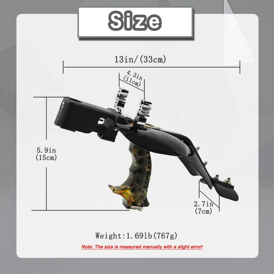 Black Adult Hunting Slingshot with Stainless Steel Guard Plate Clianle - 2