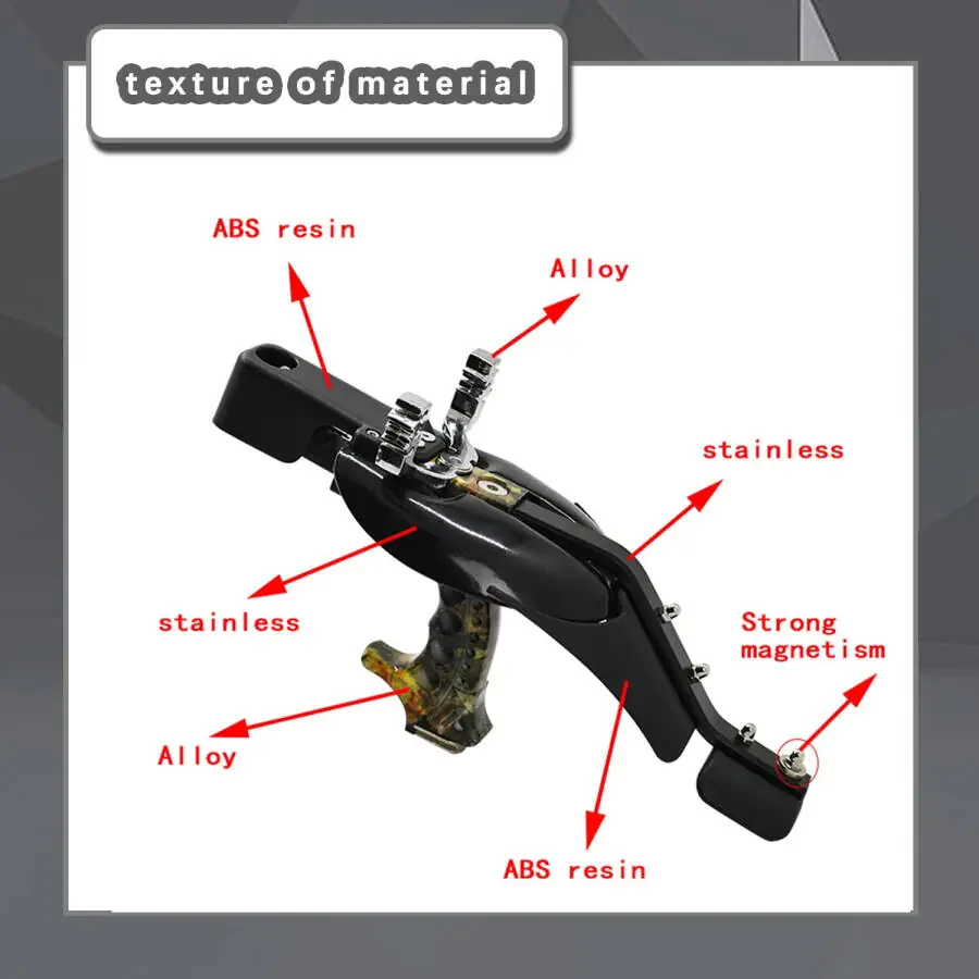 Black Adult Hunting Slingshot with Stainless Steel Guard Plate Clianle - 8