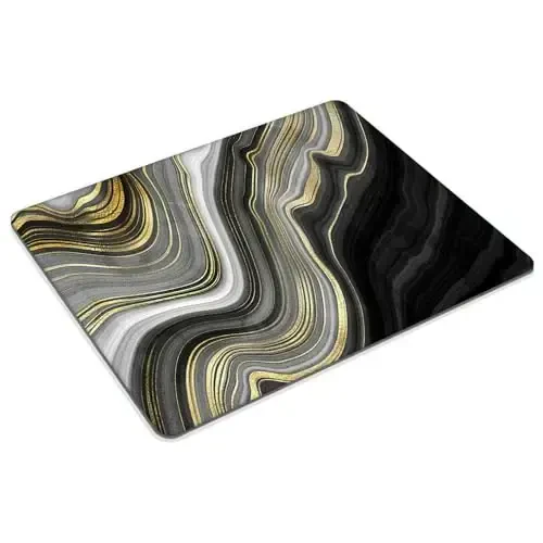 Black and White Flowing Gold line Marble Mouse pad Customized Mousepad Non-Slip Rubber Base Mouse Pads for Computers Laptop Office Desk Accessories Mouse pad - 2