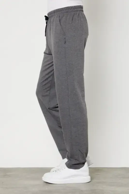 Black-anthracite Men's 2-Piece Straight Leg Relaxed Fit Sweatpants Premium Fabric-Black - 3