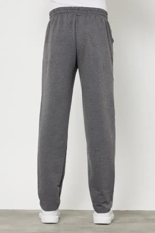 Black-anthracite Men's 2-Piece Straight Leg Relaxed Fit Sweatpants Premium Fabric-Black - 5