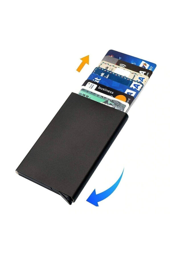 Black Automatic Mechanism Metal Credit Card Holder Business Card Case - 22