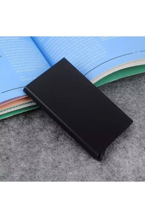 Black Automatic Mechanism Metal Credit Card Holder Business Card Case - 25