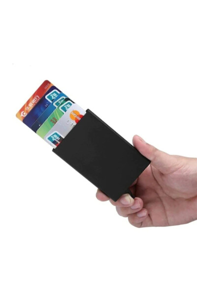 Black Automatic Mechanism Metal Credit Card Holder Business Card Case - 26