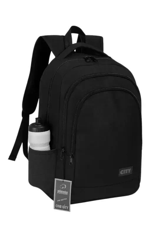 Black Backpack Multi Compartment Wide Fully Lined High School Middle School Elementary Large Backpack School Bag-Black plain - Modazone