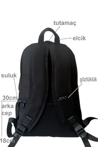 Black Backpack Multi Compartment Wide Fully Lined High School Middle School Elementary Large Backpack School Bag-Black plain - Modazone (1)