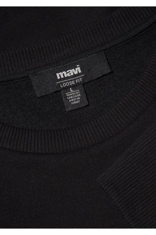 Black Basic Sweatshirt, Crew Neck, 0S10276-900 - 8