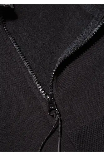 Black Basic Sweatshirt, Half Zip, 0S10278-900 - 7