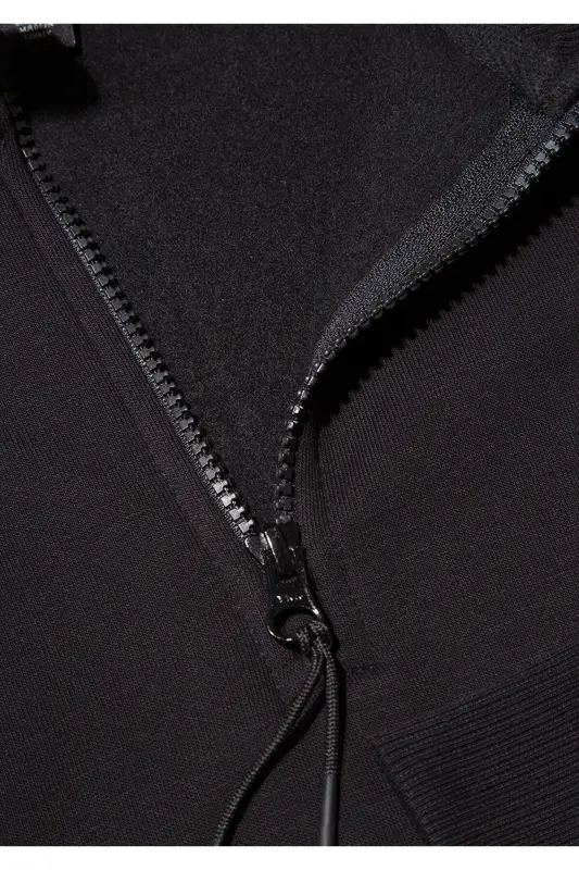 Black Basic Sweatshirt, Half Zip, 0S10278-900 - 7