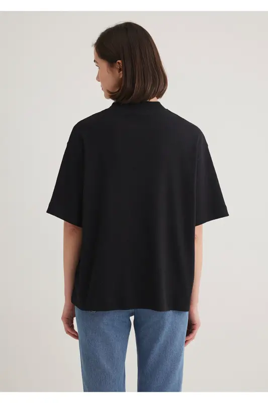 Black Basic T-Shirt Oversize / Wide Cut 1612907-900 - Black-900 - 5